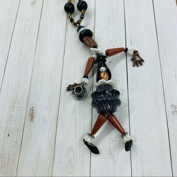 Artisan Coffee Man Beaded Necklace - Picture 2 of 5